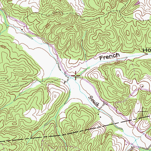 Topographic Map of French Hollow, TN