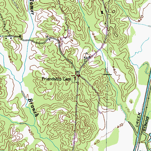 Topographic Map of Friendship Cemetery, TN