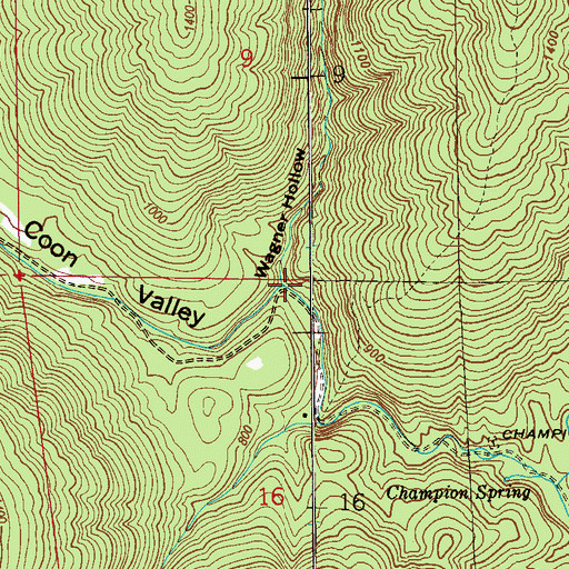 Topographic Map of Wagner Hollow, AL