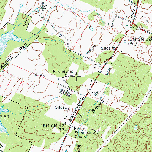 Topographic Map of Friendship Church, TN