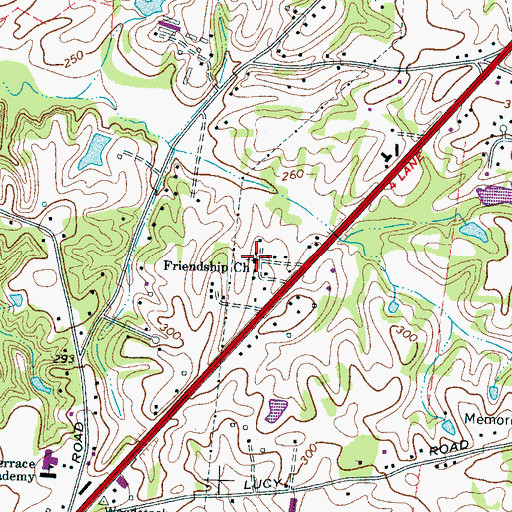 Topographic Map of Friendship Church, TN