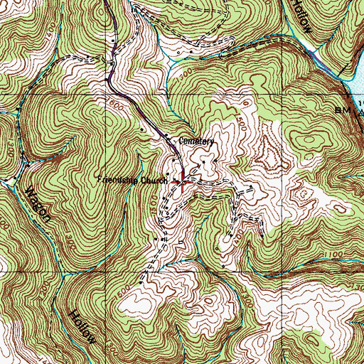 Topographic Map of Friendship Church, TN