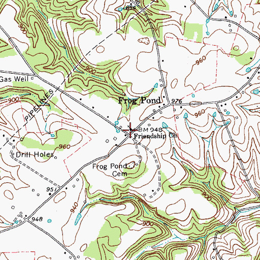 Topographic Map of Friendship Church, TN