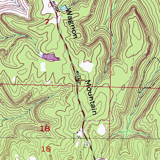 Topographic Map of Wagnon Mountain, AL