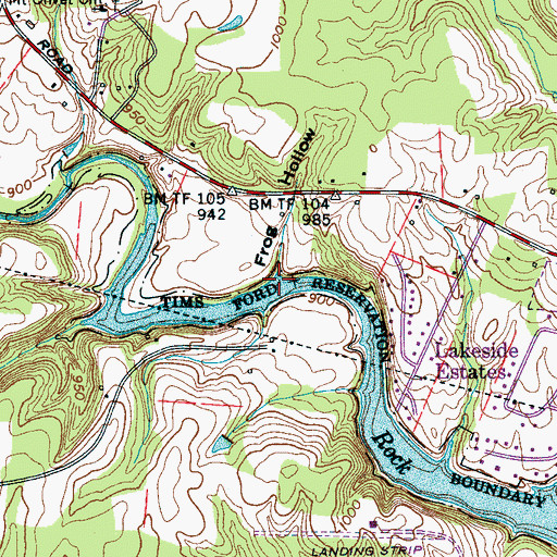 Topographic Map of Frog Hollow, TN