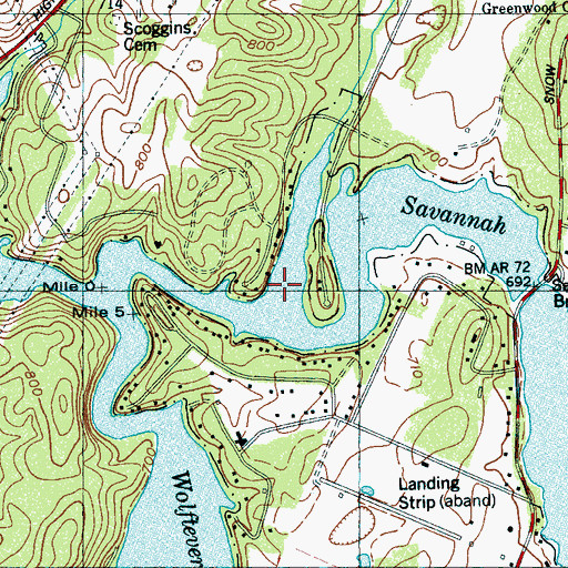 Topographic Map of Frog Level Branch, TN