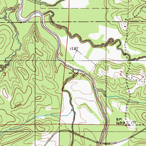Topographic Map of Wagontongue Creek, AL