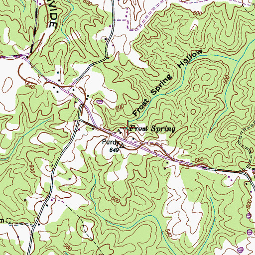 Topographic Map of Frost Spring, TN