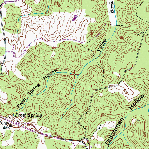 Topographic Map of Frost Spring Hollow, TN