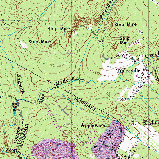 Topographic Map of Fruedenberg Creek, TN
