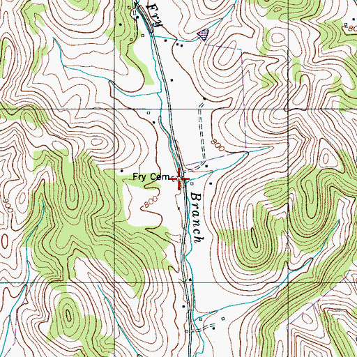 Topographic Map of Fry Cemetery, TN