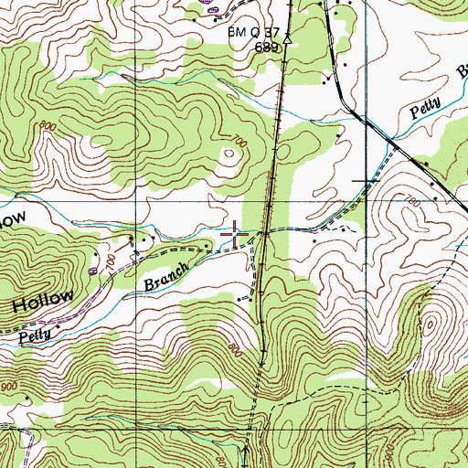 Topographic Map of Fudge Hollow, TN