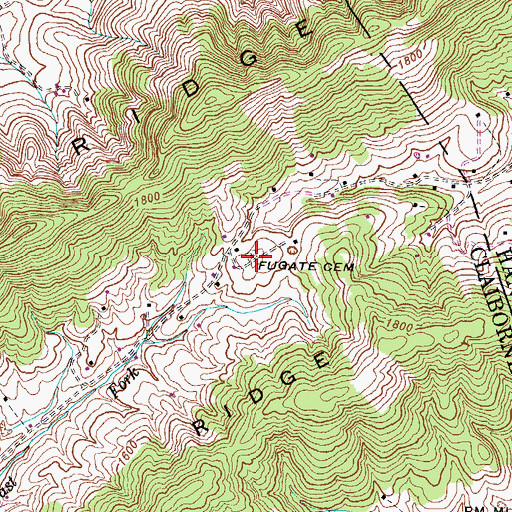Topographic Map of Fugate Cemetery, TN
