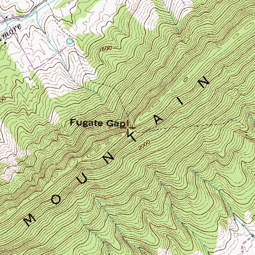 Topographic Map of Fugate Gap, TN
