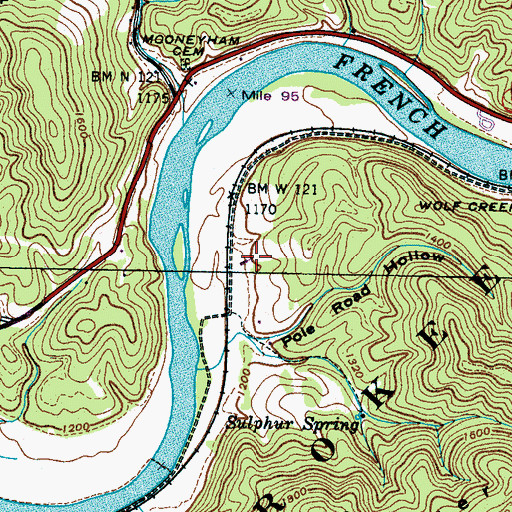 Topographic Map of Fugate School, TN