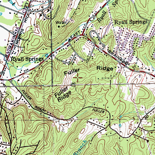 Topographic Map of Fuller Ridge, TN