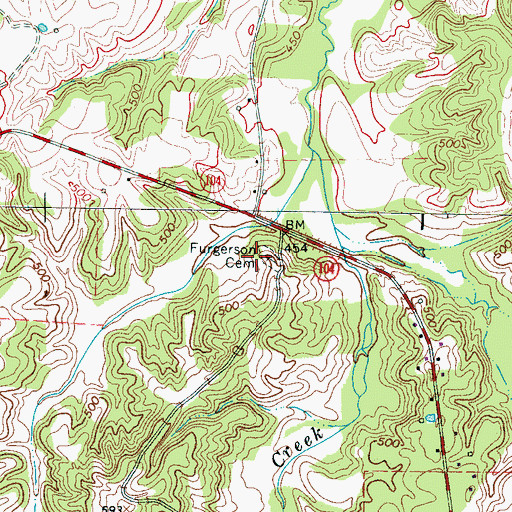 Topographic Map of Furgerson Cemetery, TN