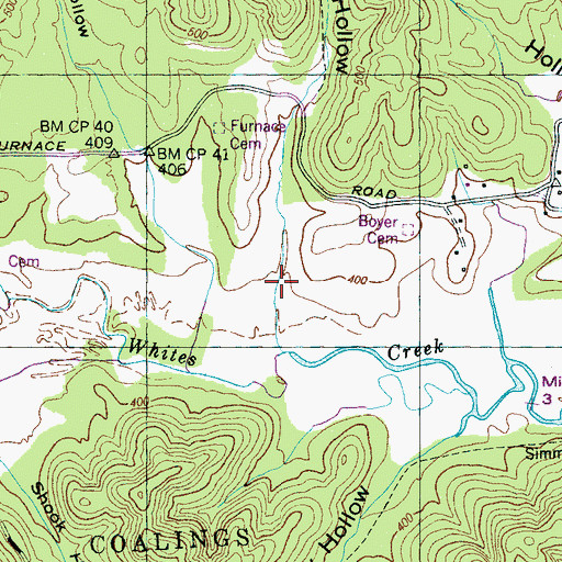 Topographic Map of Furnace Hollow, TN