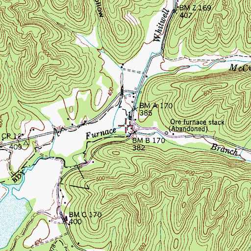 Topographic Map of Furnace Hollow, TN