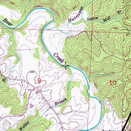 Topographic Map of Walker Branch, AL