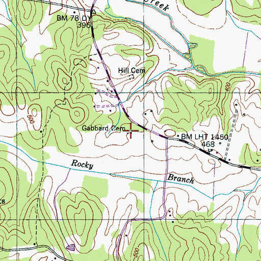 Topographic Map of Gabbard Cemetery, TN