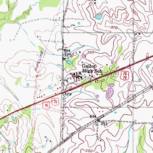 Topographic Map of Gailor High School, TN
