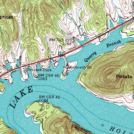 Topographic Map of Galbraith Church, TN