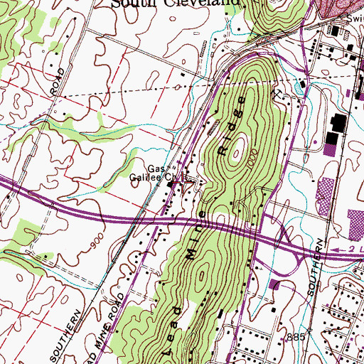 Topographic Map of Galilee Baptist Church, TN