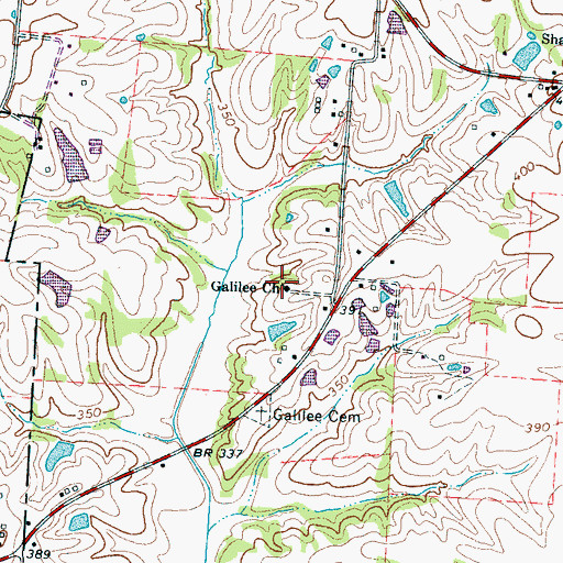 Topographic Map of Galilee Church, TN