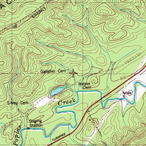 Topographic Map of Gallaher Cemetery, TN