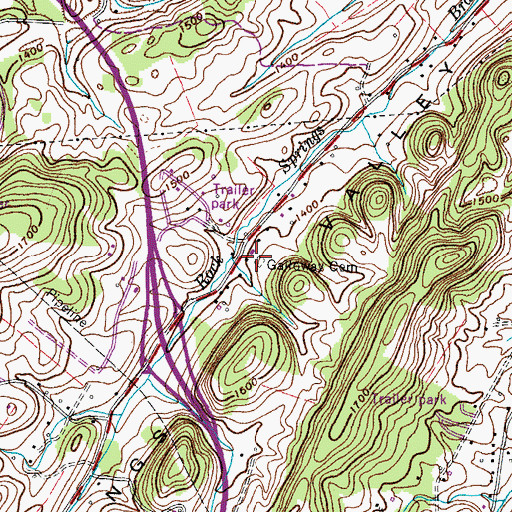 Topographic Map of Galloway Cemetery, TN