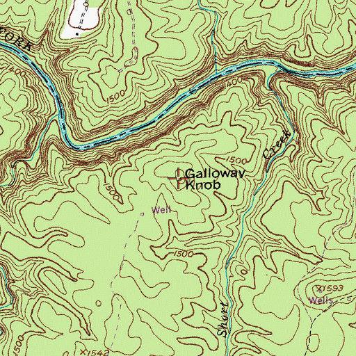 Topographic Map of Galloway Knob, TN