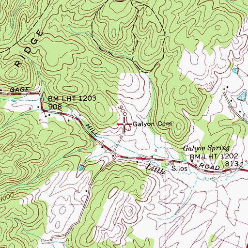 Topographic Map of Galyon Cemetery, TN