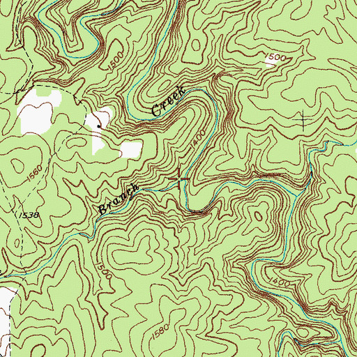Topographic Map of Gamble Branch, TN