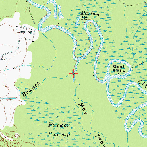 Topographic Map of Gamble Branch, TN