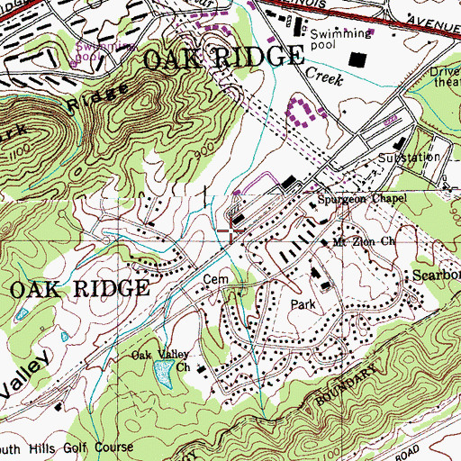 Topographic Map of Gamble Valley, TN