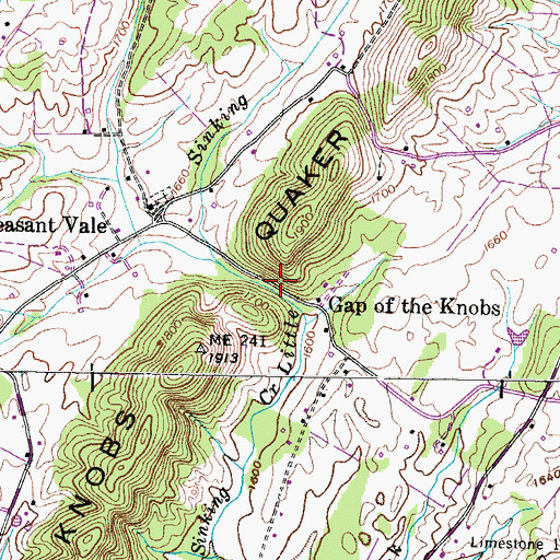 Topographic Map of Gap of the Knobs, TN