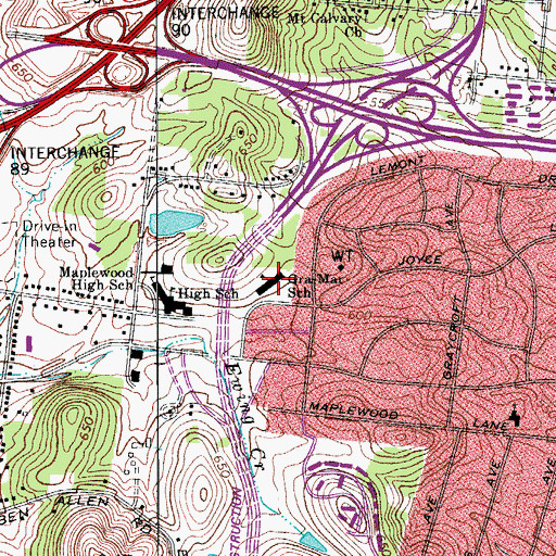 Topographic Map of Gar-Mar School, TN