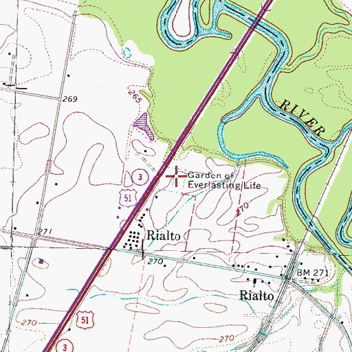 Topographic Map of Garden of Everlasting Life, TN