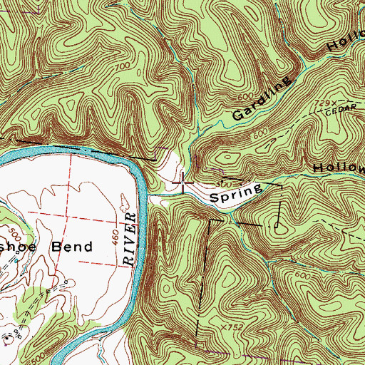 Topographic Map of Gardling Hollow, TN