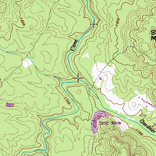 Topographic Map of Gardner Creek, TN