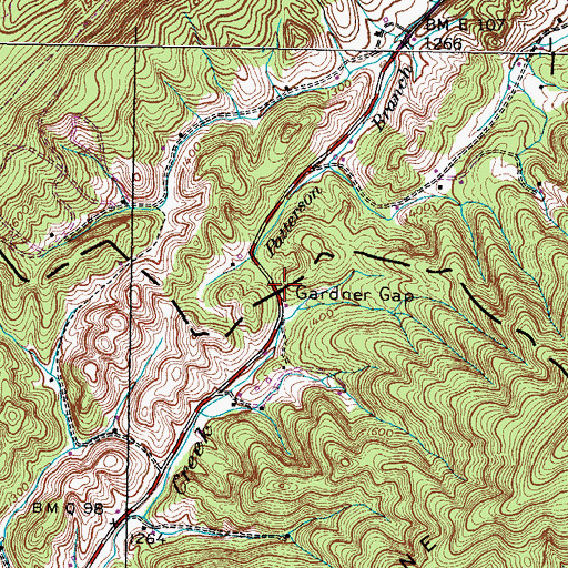 Topographic Map of Gardner Gap, TN