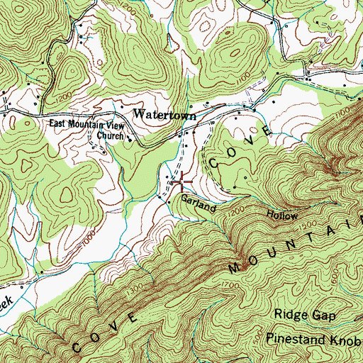 Topographic Map of Garland Hollow, TN