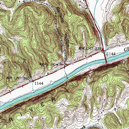Topographic Map of Garland Hollow, TN