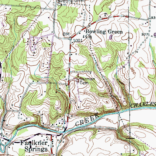 Topographic Map of Garmon Cemetery, TN