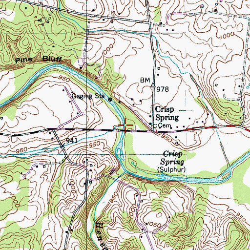 Topographic Map of Garner Branch, TN