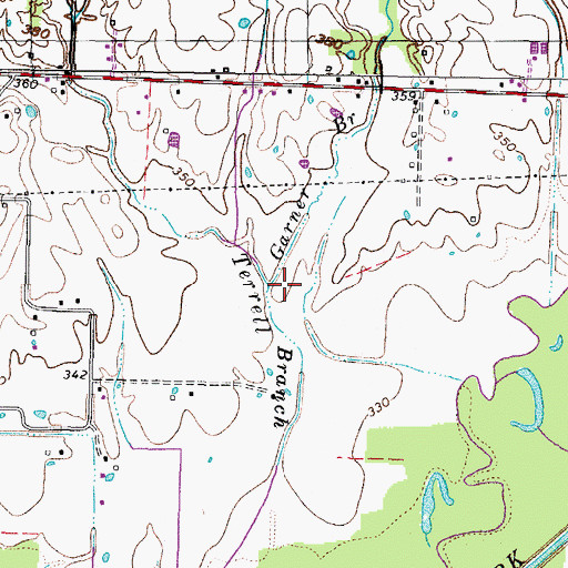 Topographic Map of Garner Branch, TN