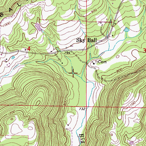 Topographic Map of Walker Cove, AL