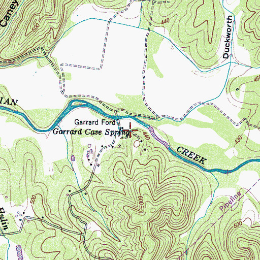 Topographic Map of Garrard Cave Spring, TN