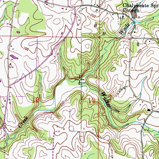 Topographic Map of Walker Creek, AL